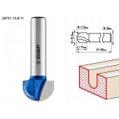 Фреза пазовая галтельная, D= 15,8мм, рабочая длина-11мм, радиус-7,9мм, хв.-8 мм, ЗУБР 28751-15.8-11