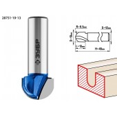 Фреза пазовая галтельная, D= 19мм, рабочая длина-13мм, радиус-9,5мм, хв.-12 мм, ЗУБР 28751-19-13