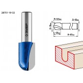 Фреза пазовая галтельная, D= 19мм, рабочая длина-32мм, радиус-9,5мм, хв.-12 мм, ЗУБР 28751-19-32