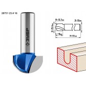 Фреза пазовая галтельная, D= 25,4мм, рабочая длина-16мм, радиус-12,7мм, хв.-12 мм, ЗУБР 28751-25.4-16