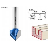 Фреза пазовая галтельная V-образная, D= 12,7мм, рабочая длина-13мм, угол-90° градусов, хв.-8 мм, ЗУБР 28752-12.7