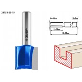Фреза пазовая прямая, D= 20мм, рабочая длина-19мм, хв.-8 мм, ЗУБР 28753-20-19