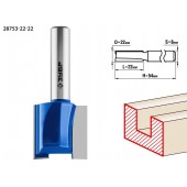 Фреза пазовая прямая, D= 22мм, рабочая длина-22мм, хв.-8 мм, ЗУБР 28753-22-22