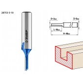 Фреза пазовая прямая, D= 3мм, рабочая длина -10мм, хв.-8 мм, ЗУБР 28753-3-10