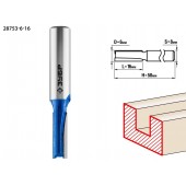 Фреза пазовая прямая, D= 6мм, рабочая длина-16мм, хв.-8 мм, ЗУБР 28753-6-16