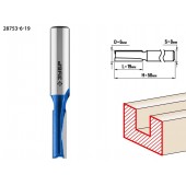 Фреза пазовая прямая, D= 6мм, рабочая длина-19мм, хв.-8 мм, ЗУБР 28753-6-19