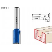 Фреза пазовая прямая с нижними подрезателями, D= 12мм, рабочая длина-20мм, хв.-8 мм, ЗУБР 28755-12-19