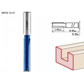 Фреза пазовая прямая с нижними подрезателями, D= 12мм, рабочая длина-51мм, хв.-12 мм, ЗУБР 28755-12-51