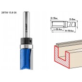 Фреза пазовая прямая с верхним подшипником, D= 16мм, рабочая длина-25,4мм, хв.-8мм, d-15,8мм, ЗУБР 28756-15.8-26