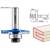 Фреза горизонтально-пазовая, D= 50,8мм, высота-5мм, хв.-12мм, d-22мм, ЗУБР 28757-50.8-5-12