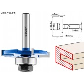Фреза горизонтально-пазовая, D= 50,8мм, высота-6мм, хв.-8мм, d-22мм, ЗУБР 28757-50.8-6