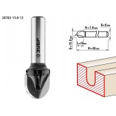 Фреза пазовая галтельная, D=15,8 мм, рабочая длина-13 мм, радиус-7,9 мм, хв.-8 мм, ЗУБР 28782-15.8-13