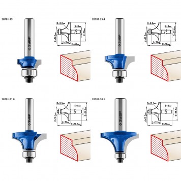 28795-H4-2 | Набор профильных фрез по дереву 4 шт, ЗУБР ПРОФЕССИОНАЛ-6