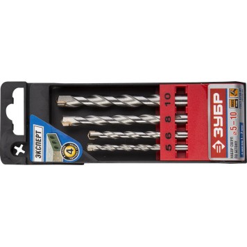 29140-H4 | Набор Сверла по бетону ударные, 5-6-8-10 мм, пластиковый бокс, 4 шт, ЗУБР ПРОФЕССИОНАЛ-0