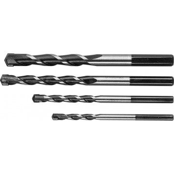 2916-H4 | Набор Свёрла по бетону ударные, с шестигранным хвостовиком, 5-6-8-10 мм, 4шт, Супер-6, ЗУБР ПРОФЕССИОНАЛ-0