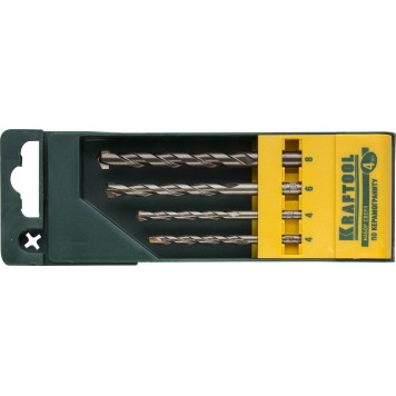 29170-H4 | Набор Сверла по керамограниту, цилиндрический хвостовик, в боксе, 4шт, KRAFTOOL EXPERT-0