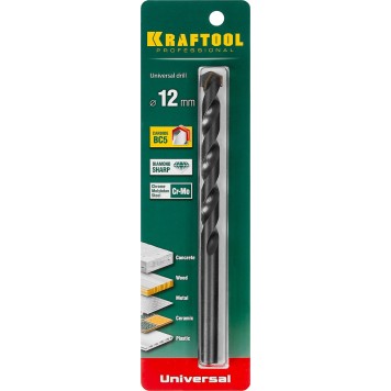 29172-160-12_z01 | Сверло по бетону, металлу, дереву, 12 х 160 мм, KRAFTOOL UNIVERSAL-PROFESSIONAL-2