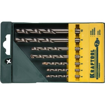 29172-H7 | Набор Сверла универсальные (бетон,мрамор,сталь,стекло,керамика,дерево), цилиндр. хвост., в боксе, 7шт, KRAFTOOL EXPERT-0