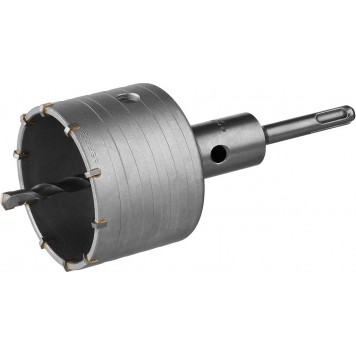 2918-80_z01 | Коронка буровая, коническая посадка центрирующего сверла, SDS-Plus хвостовик, в сборе, 80мм, ЗУБР-0