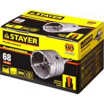 29190-68_z01 | Коронка по бетону с державкой SDS-Plus, d= 68 мм, STAYER PROHAMMER-1