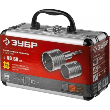 29211-H2 | Набор коронок по бетону с оснасткой, d = 50, 68 мм, кейс, ЗУБР МАСТЕР-4