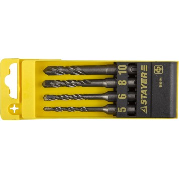 2930-H4 | Набор буров SDS-plus 4 шт: 5 x 110, 6 x 110, 8 x 110, 10 x 110 мм, STAYER PROFESSIONAL-0