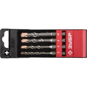 29314-H4-1 | Набор буров SDS-plus 4 шт: 5 х 110, 6 х 110, 8 х 110, 10 х 110 мм, ЗУБР ПРОФЕССИОНАЛ-0