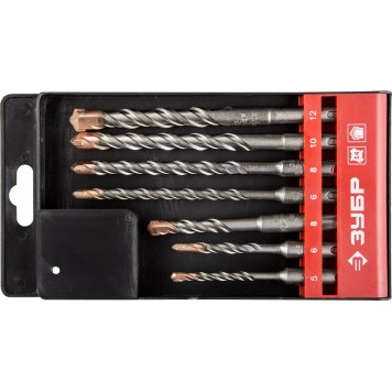 29314-H7 | Набор буров SDS-plus 7 шт: 5 х 110, 6 х 110, 8 х 110, 6 х 160, 8 х 160, 10 х 160, 12 х 160 мм, ЗУБР ПРОФЕССИОНАЛ-0