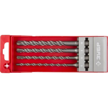 29315-H4 | Набор буров SDS-plus 4 шт: 5 х 160, 6 х 160, 8 х 160, 10 х 160 мм, ЗУБР МАСТЕР-0