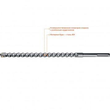 29350-520-25_z01 | Бур SDS-max 25 x 400/520 мм, ЗУБР ПРОФЕССИОНАЛ-2