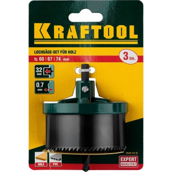 29582-H3-32 | Пила сегментная наборная по дереву, 3 полотна: 60-67-74x32 мм, KRAFTOOL-1