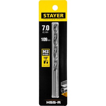29602-7 | Сверло по металлу HSS-R, сталь М2(S6-5-2), DIN 338, d=7,0 мм, STAYER PROFESSIONAL-1
