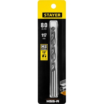 29602-8 | Сверло по металлу HSS-R, сталь М2(S6-5-2), DIN 338, d=8,0 мм, STAYER PROFESSIONAL-1