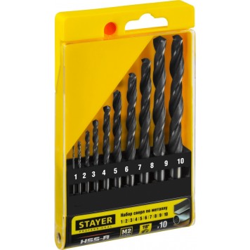 29602-H10_z01 | Набор сверл по металлу 10 шт (d=1-10 мм), HSS-R, сталь М2(S6-5-2), DIN 338, STAYER PROFESSIONAL-1