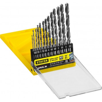 29602-H13_z01 | Набор сверл по металлу 13 шт (d=1,5-6,5 мм), HSS-R, сталь М2(S6-5-2), DIN 338, STAYER PROFESSIONAL-0
