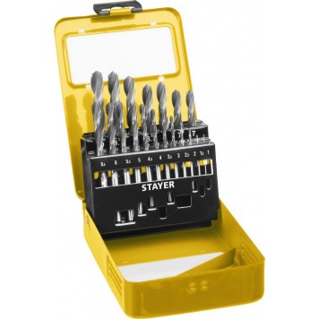 29602-H19-M_z01 | Набор сверл по металлу 19 шт (d=1-10 мм), HSS-R, сталь М2(S6-5-2) 29602-H19, DIN 338, STAYER PROFESSIONAL-0