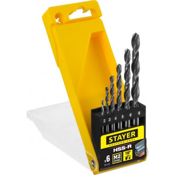 29602-H6_z01 | Набор сверл по металлу 6 шт (d=2-8 мм), HSS-R, сталь М2(S6-5-2), DIN 338, STAYER PROFESSIONAL-0