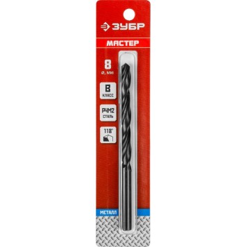 29605-8 | Сверло по металлу быстрорежущая сталь, класс В, d=8 мм, ЗУБР МАСТЕР-1