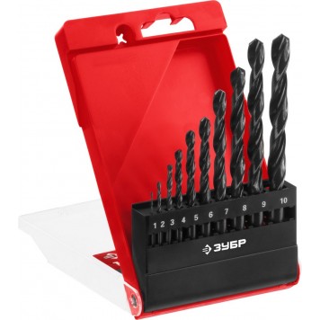 29605-H10 | Набор сверл по металлу 10 шт (d=1-10 мм), быстрорежущая сталь, класс В, ЗУБР МАСТЕР-0