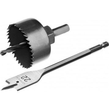 29606-H3 | Набор Для врезки замков:коронка, перьевое сверло, державка, 54/22мм, STAYER MASTER-0