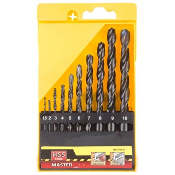 2961-H10_z01 | Набор Свёрла по металлу, быстрорежущая сталь, 1,5, 2, 3, 4, 5, 6, 7, 8, 9, 10мм, 10шт, STAYER MASTER-0
