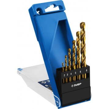 29615-H6 | Набор сверл по металлу 6 шт (d=2-8 мм), сталь Р6М5, класс А, Титан, ЗУБР ПРОФЕССИОНАЛ-0