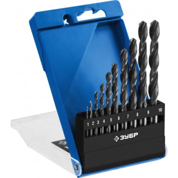 29621-H10 | Набор сверл по металлу 10 шт (d=1-10 мм), Проф-В, ЗУБР ПРОФЕССИОНАЛ-0