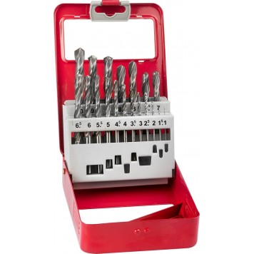 29621-H19-M | Набор сверл по металлу 19 шт (d=1-10 мм), сталь Р6М5, класс В, ЗУБР МАСТЕР-0