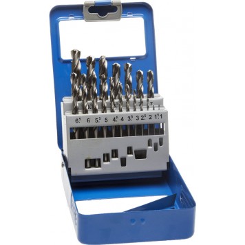 29625-H19-M | Набор сверл по металлу 19 шт (d=1-10 мм), класс А, сталь Р6М5, ЗУБР ЭКСПЕРТ-0