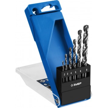 29625-H6 | Набор сверл по металлу 6 шт (d=2-8 мм), Проф-А, класс А, сталь Р6М5, ЗУБР ПРОФЕССИОНАЛ-0