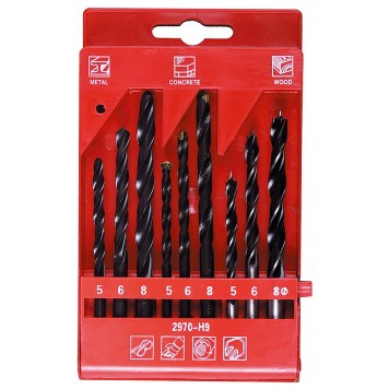 2970-H9 | Набор Свёрла по металлу, дереву, бетону, 9 шт: 5, 6, 8мм, STAYER-0