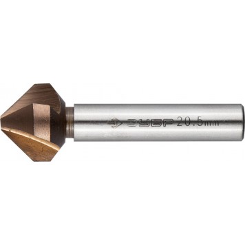 29732-10 | Зенкер конусный с 3-я реж.кром.ст.P6M5 с Co покрыт.d 20,5х63 мм,цилиндр хвост.d 10мм, для раззенков.М10, ЗУБР ЭКСПЕРТ-0