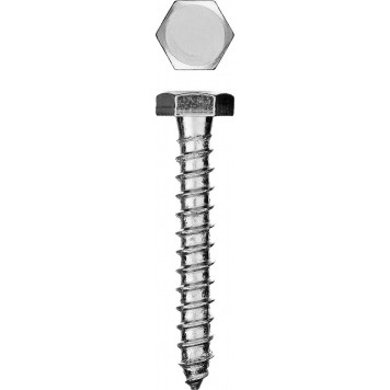 300456-06-040 | Шурупы с шестигранной головкой (DIN 571), 40 х 6 мм, 6 шт, ШДШ, ЗУБР МАСТЕР-0