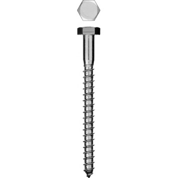 300456-06-080 | Шурупы с шестигранной головкой (DIN 571), 80 х 6 мм, 4 шт, ШДШ, ЗУБР МАСТЕР-0